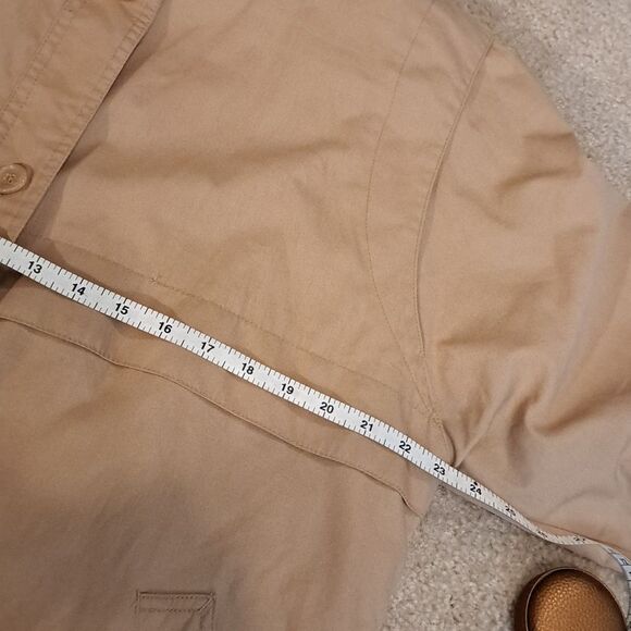 Classic Vintage Trench Coat Removable zipper Lining Pockets Funnel Neck Size 8 - Picture 6 of 16